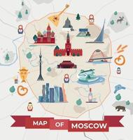 Moscow Sights Map Composition vector