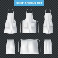 conjunto de iconos de delantales de chef culinario realista vector