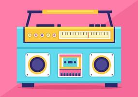 Radio Player for Record, Talk Show, Interviews Celebrity and Listening to Music in Template Hand Drawn Cartoon Flat Style Illustration vector