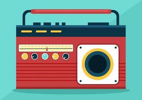 Radio Player for Record, Talk Show, Interviews Celebrity and Listening to Music in Template Hand Drawn Cartoon Flat Style Illustration vector