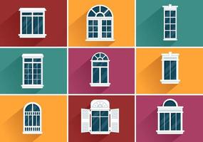 House Architecture with Set of Doors and Windows Various Shapes, Colors and Sizes in Template Hand Drawn Cartoon Flat Background Illustration vector