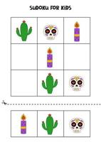 Educational sudoku game with cute Mexican elements. vector