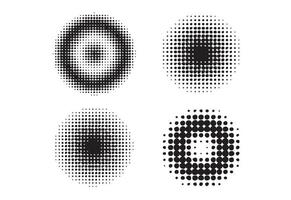 Halftone circular background set vector