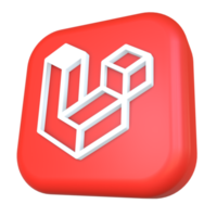 logo du cadre de programmation laravel 3d png