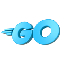 logotipo da linguagem de programação 3d golang png