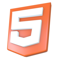 Stylized 3D HTML Logo Design png