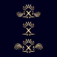 ROYAL LUXURY ORNATE LOGO LETTER X vector