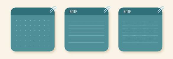 Note message sheet. Square blank paper vector illustration.