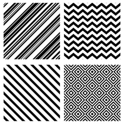 Silhouette of a geometric and floral black and white pattern seamless tile cut file vector set