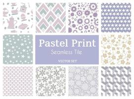 Silhouette of a floral pattern tile pastel cut file vector seamless set