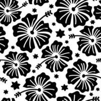 silueta de un patrón floral azulejo sin costuras archivo de corte pastel vector blanco y negro