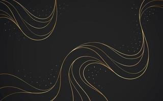 elegante fondo negro con líneas doradas abstractas vector