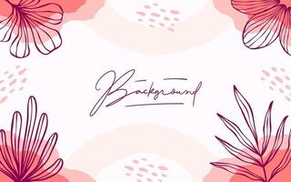 Beautiful hand drawn linear abstract floral frame background vector