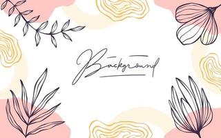 ABeautiful hand drawn linear abstract floral frame background vector