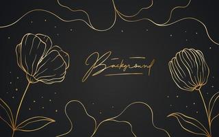 Hand drawn golden lines on elegant floral frame background vector