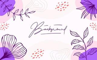 Beautiful hand drawn linear abstract floral frame background vector