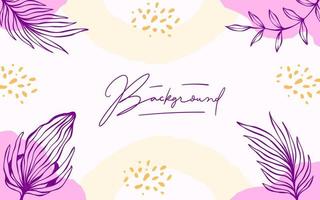 Beautiful hand drawn linear abstract floral frame background vector