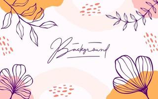 Beautiful hand drawn linear abstract floral frame background vector