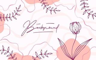 Beautiful hand drawn linear abstract floral frame background vector