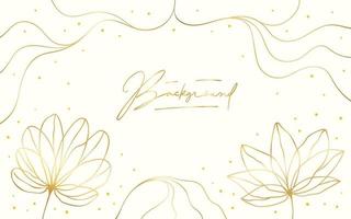 Hand drawn golden lines on elegant floral frame background vector