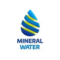 mineral water logo template in flat design style vector