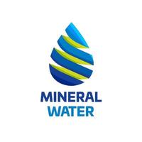 plantilla de logotipo de agua mineral en estilo de diseño plano vector