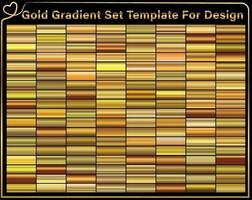 Gold foil texture background set. Realistic golden, copper vector elegant, brass and metal gradient template for gold border, frame, ribbon design
