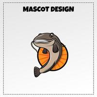 food logo Catfish mascot illustration vector design