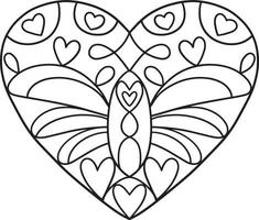 Heart Isolated Coloring Page for Kids vector