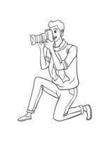 Photographer Isolated Coloring Page for Kids vector