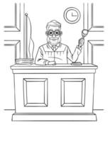 Judge Coloring Page for Kids vector