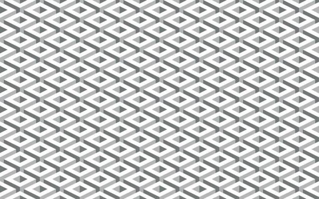 Black and white seamless vector geometric pattern. Monochrome repeating pattern. Three-dimensional optical abstract background with holed cubes.