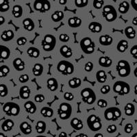 Skull and bones vector seamless pattern for holiday Halloween. Background for wallpaper, wrapping, packing, and backdrop. Halloween human head.