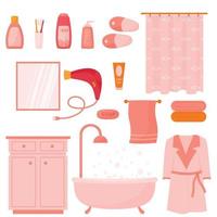 bathroom accessories set vector