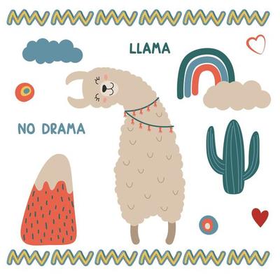 cute llama and decor