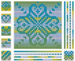Gradient Green Blue Colors Christmas knitting pattern vector