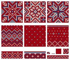 Set of Norwegian Star knitting patterns vector