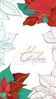 Christmas Poinsettia greeting stories banner with Best Wishes vector