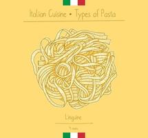 Italian Food Linguine Pasta vector