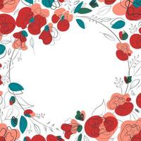 Poppy millefleur pattern square card vector