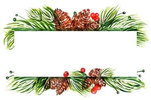 Christmas floral composition with pine cones and branches vector
