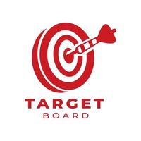 Dartboard illustration and arrow vector design. Target target and arrow logotype Target logo design.