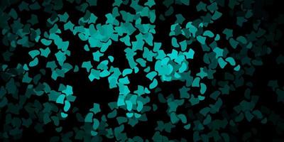 Dark green vector background with random forms.