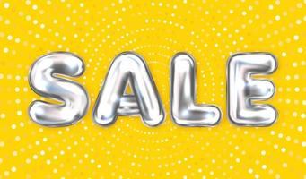 Sale silver lettering on the yellow background vector