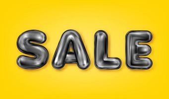 Sale black latex lettering on the yellow background vector