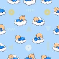 lovely cute baby seamless pattern premium vector