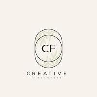 CF Initial Letter Flower Logo Template Vector premium vector art