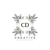 cd letra inicial flor logotipo plantilla vector premium vector art