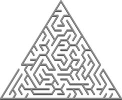 Vector background with a gray triangular 3D maze.