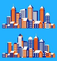 Silhouette of city structure downtown urban modern street of architecture with a building, tower, skyscraper. Cityscape skyline landscape background for business concept illustration vector